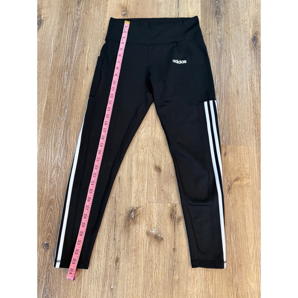 Adidas Leggings Womens Medium‎ Black 3-Stripe Climalite High Rise Active Tights - Picture 5 of 10